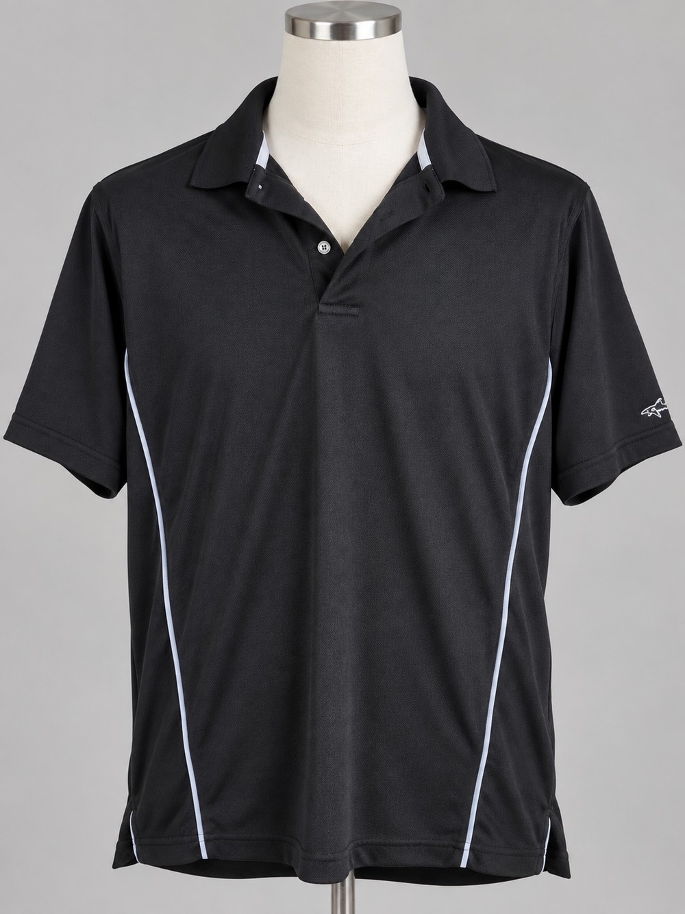 Greg Norman Shark for Tasso Elba Play Dry Men’s Golf Polo Black Size M - Picture 6 of 6